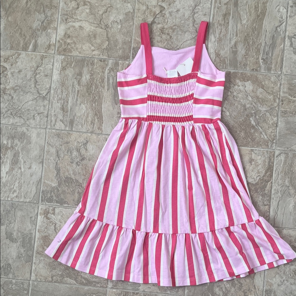 Zara Pink and White Striped Kids Dress - Picture 6 of 10